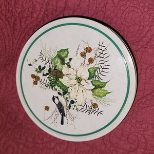 White Tin With Flower Design